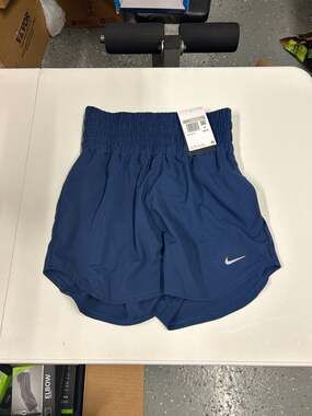 Nike Women's Dri-FIT One High-Rise 3" Brief-Lined Training Shorts - Navy Blue
